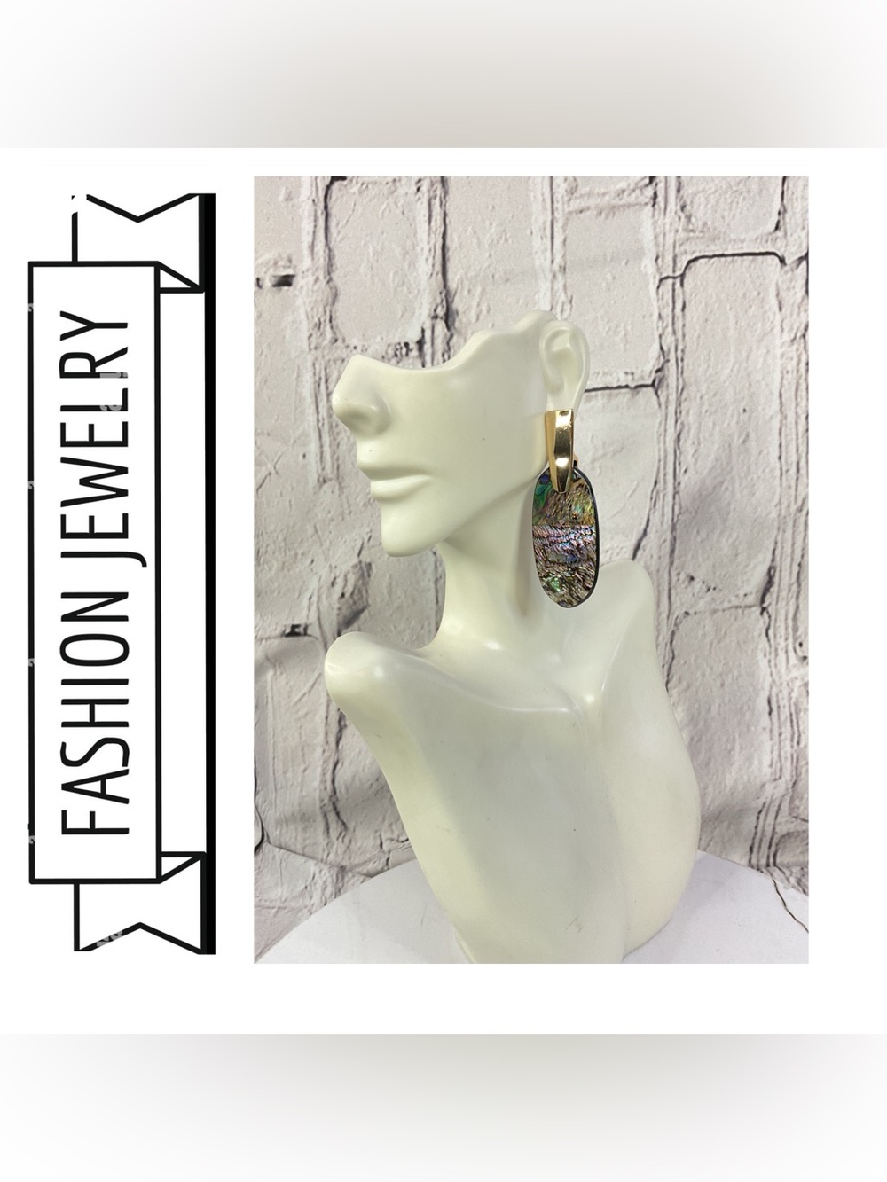 🌟🌟  Abalone Shell Drop Statement Earrings